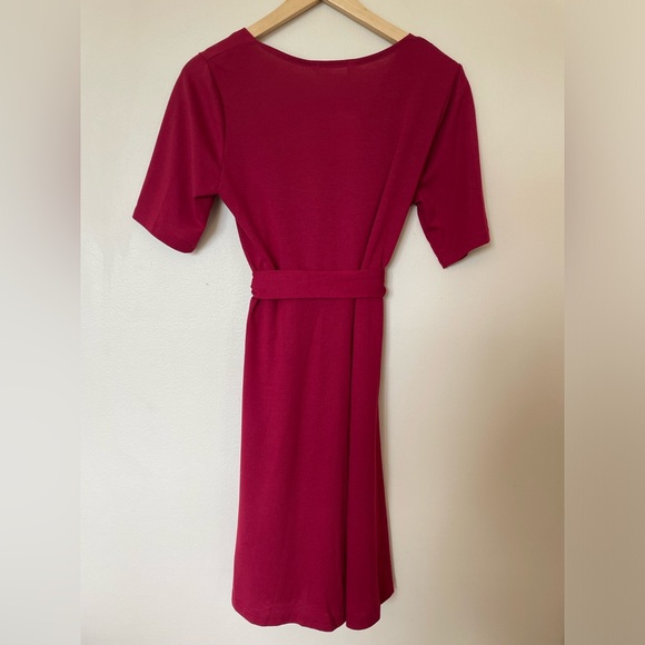 NWT Maternity Short Sleeve Maternity Dress MIDI Wrap Dress Removable Belt Red - Picture 6 of 6